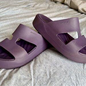 CROCS Women's Getaway Platform H-strap Sandals Purple 7W 7 Wide